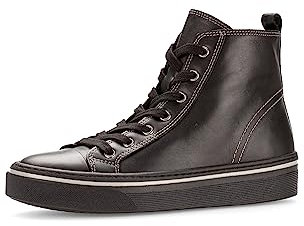 Gabor Damen High-Top Sneaker, Frauen Halbschuhe,Wechselfußbett,Best Fitting,schnürstiefeletten,straßenschuhe,schwarz (Grey),38 EU / 5 UK