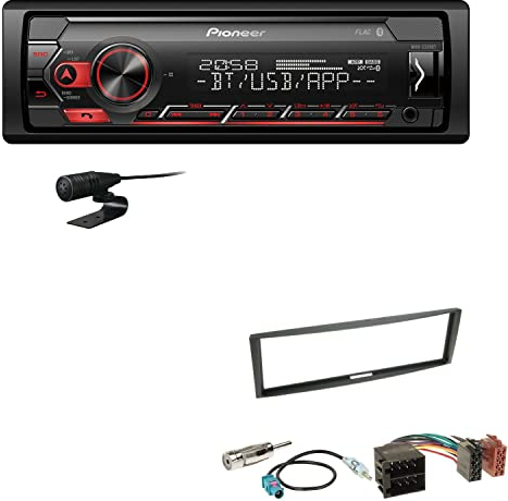 Pioneer MVH-S320BT 1-DIN Bluetooth Autoradio USB FLAC Spotify mit Einbauset passend für Renault Megane II 2003-2009 schwarz