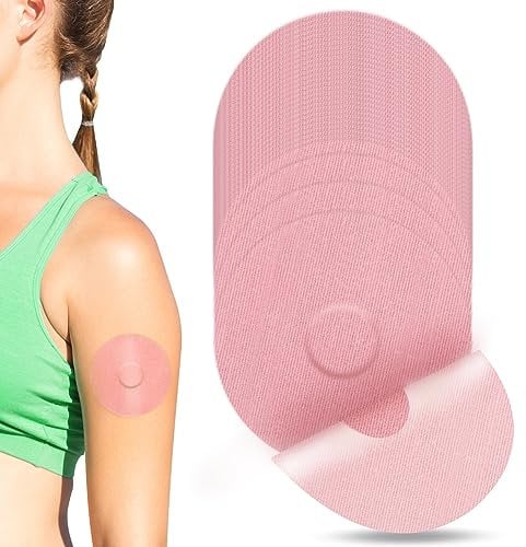 YOUSHARES Freestyle Libre 3 Sensor Stickers - 40 Packs Freestyle Libre 3 Sensor Covers Waterproof Adhesive Patches, Libre 3 Patch Without Glue (Pink)