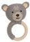 Jollein 101-007-67078 Hochet/anneau de dentition en forme d'ours, gris/marron