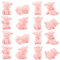 16 Stück Glücksschweinchen Figuren rosa, Glücksbringer Mini Schweine Deko,Schweinchen Miniatur Ornamente, Glücksbringer Silvester Harz Schwein Kuchen Toppers für DIY Handwerk, Silvester Party Set