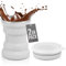 Faltbare Becher für Kaffee to go - Trinkbecher für Camping - Cleveres Camping Gadget und handlicher Reisebecher (Grau)
