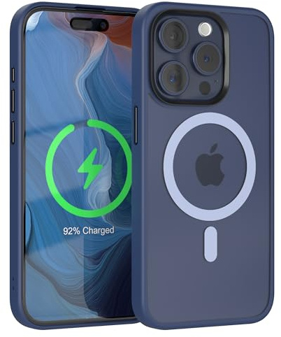 EAZY CASE Ultra Schutz Outdoor Hülle kompatibel mit iPhone 15 Pro kompatibel mit Qi-Charging, hochwertige Schutzhülle mit Aufprallschutz, Stoßfest, Kratzfest, Handyhülle mit Kameraschutz, Nacht Blau