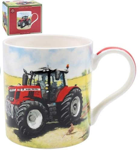 Tractor Design (Red) Fine China Mug