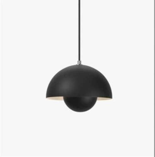 SXYSXYSXY Modern Nordic Hängelampe Nachttisch Pendelleuchte Minimalismus Esszimmerlampe Hängeleuchten Deckenleuchte E27 Für Schlafzimmer Wohnzimmer Ø23*16cm,Schwarz