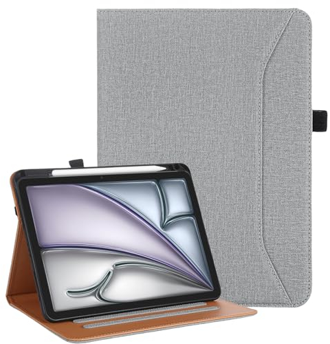 Vakarey für iPad Air 11 Zoll Hülle M2 2024/M3 2025,für iPad Air 4./5. Generation 10.9 Zoll 2020 2022 Hülle mit Stifthalter,Grau