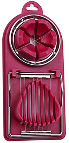 BEAHING Egg Slicer Stainless Steel Boiled Egg Wedger Divider Heavy Duty Hard Eggs Slicer Tool Red, Egg Slicer