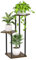 KAZITOO 3 Tier Plant Stand Indoor outdoor, Metal Wood Corner flower Pots Holder for Multiple Plants, Tiered Plant Shelf Display Rack for Living Room Bedroom Balcony Garden Patio Office(Oak)