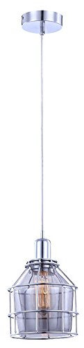 Hängelampe Chrom Glas Hängelampe Metallgeflecht Lampen Esszimmer Pendelleuchte, pendelnd, 1x 60W 390lm 2700K, DxH 16x124 cm, Wohnzimmer