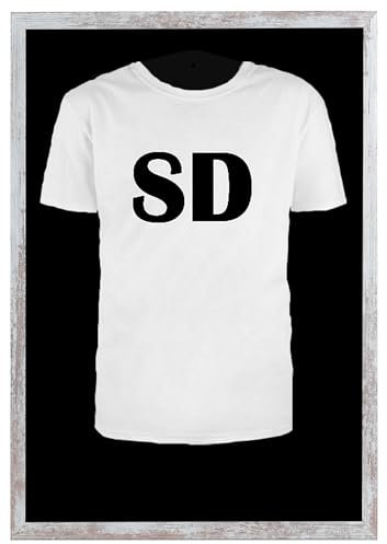 Stallmann Design Trikotrahmen 'Easy Click & Fill' mit Tür | Rahmen-Farbe: Vintage | Hintergrund: Schwarz | Größe: 70 x 90 cm | hochwertige und leicht zu befüllende Vitrine für Trikots