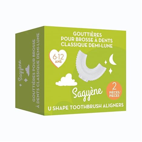 2 Gouttières pour Brosse à dents Demi-Lune 6-12 ans - Demi-lune/U de rechange Sagyène