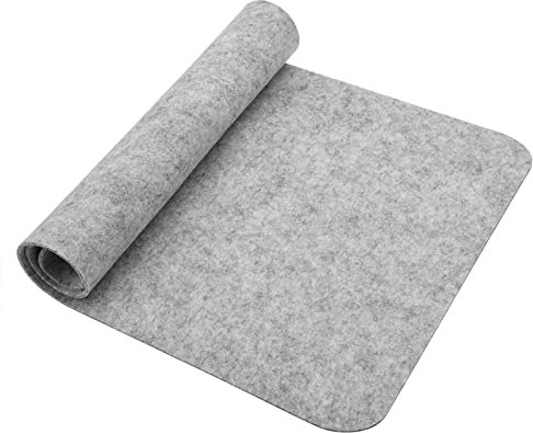Polyester Table Mouse Pad, Dust Proof Anti Static Anti Scratch, 68x33cm Table Pad Mouse Mat with Excellent Shock Absorption, for Office Desk Laptop Mat (Light Gray 1)