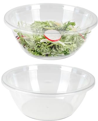 Gzsekken 2 Pack Mixing Bowl Plastic Mixing Bowl with Lid 3L Clear Plastic Mixing Bowls for Baking Salad Bowl Kitchen Bowl with Non-Slip Bottom Ideal for Cooking Marinating & Food Prep