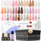 PEACECOLOR Kit Ongle Gel UV Complet 40PCS-15*16ml Poly Extension Nail Avec UV Lampe,3Pcs Base & Top Coat&Mate,Slip Solution Kit Complet Manicure