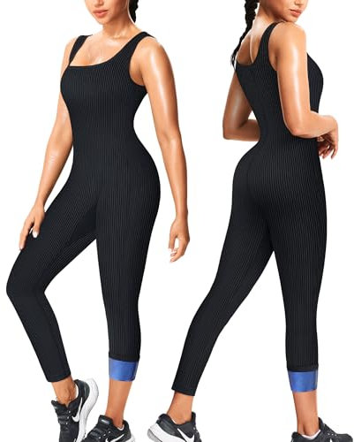 Junlan Saunaanzug für Damen, Taillentrainer, gerippt, Schweiß, Sauna-Shirt, Ganzkörper-Overall