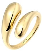 XENOX® Duo Drop Ring - Damen Ring aus hochwertigem Edelstahl, 100% Wasserfest | X2670G/56