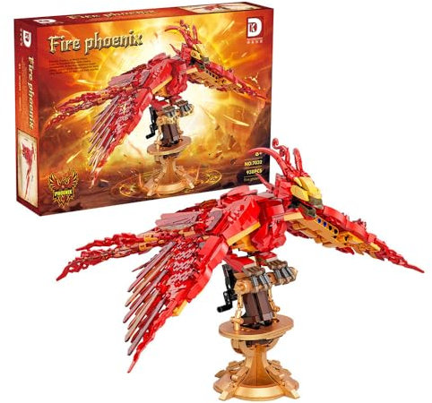 Fire Phoenix Model Building Blocks Kit, Magical World Phoenix Collection Model Building Set for Adults Kids, Ideas HP Construction Toy Compatible with Major Brands