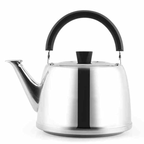 Teiera da 5 litri in acciaio inox con fischio, bollitore per fornello a gas, teiera per acqua calda con manico ergonomico, teiera classica per cucina cucina campeggio