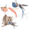 SZSIQI 2 Stück Katzenspielzeug Vogel, Katzenangel Ersatzfedern, Interaktives Katzenspielzeug Federn, Katzenangel Anhänger Feder Vogel mit Glocken, Federspielzeug