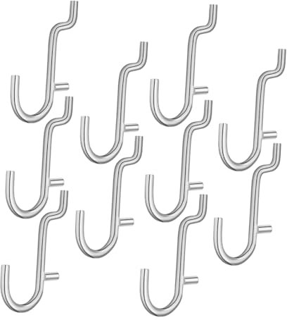 NUOBESTY 10stücke Stecktafelhaken Aus Edelstahl Zum Aufhängen Von Werkzeugen Und Zubehör Robuste Metallhaken Für Wandaufbewahrung Ständer Garage Küche Vielseitig Einsetzbar