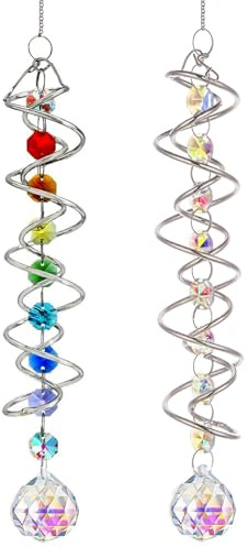 2PCS Sonnenfänger Kristall Spirale Regenbogen Sonnenfänger Bastelset Fenster hängen für Garten Fenster Party Dekoration Geschenke