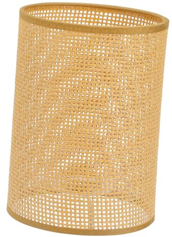 SEWOART Rustikaler Rattan Lampenschirm für Stehlampe Gewebter Lichtschutz für Schlafzimmer Wohnzimmer und Warmes Schaffen