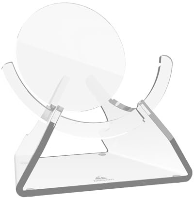 Support de Bureau pour Enceinte Nest Mini - Porte-Enceinte en Acrylique avec Base Anti-dérapante, Design Incliné à 15° pour Google Nest Mini (2e Génération), Structure Creuse (Transparent)