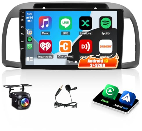 Android 13 Autoradio Für Nissan MICRA K12 2002-2009 Navi mit Carplay Android Auto 9Zoll HD Touch Screen Display Bildschirm Doppel Din Bluetooth WiFi HiFi FM/RDS +Rückfahrkamera,2G+32G