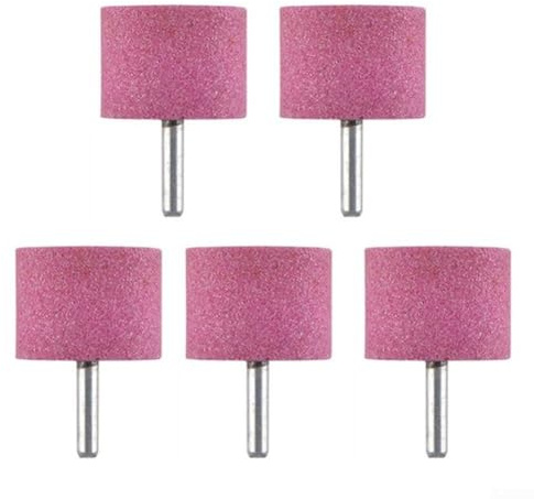 Linnkyfloa Schleifstein-Set, 5-teilig, mit 6-mm-Schaft, Zylinderköpfe, Chromkorund für Drehwerkzeug, Schleifen und Polieren auf Metall, Holz, Jade (6 x 35 Stück)