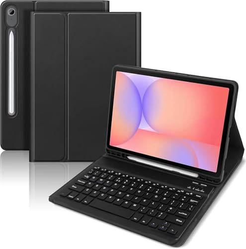 Keyboard Case for Samsung Galaxy Tab S10 Lite/S10 FE/S9 FE 10.9/S9 11 | Case with Keyboard for Samsung S10 FE, UK layout, Magnetic Detachable Bluetooth, Built-in S- Pen Holder, Black