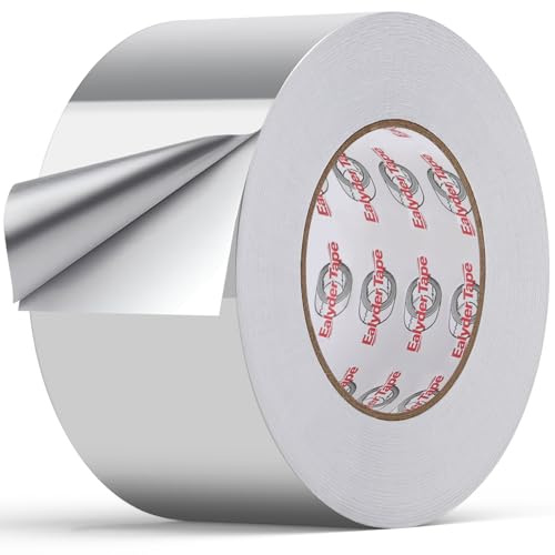 Ruban Aluminium 75mmx59m Résistant Chaleur Imperméable Ventilation | Ruban aluminium autocollant CVC & tuyaux. Thermorésistant, étanchéité durable, imperméable.
