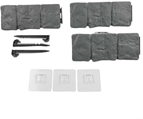 Robuste Rasenkante für den Garten, mit stabilen Heringen für einfache Installation und ästhetische Aufwertung (grau)