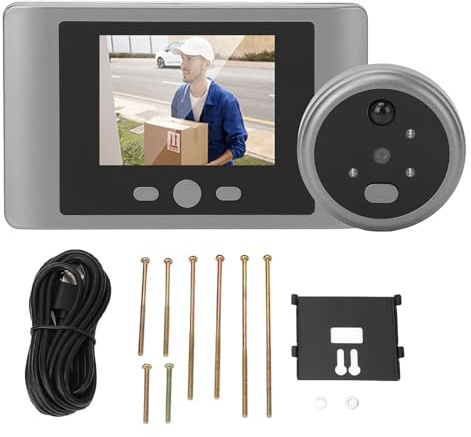 Cámara de mirilla digital con pantalla a color de 2,8 pulgadas, detección de movimiento PIR, visión nocturna, batería recargable de 2000 mAh y soporte para tarjeta de memoria de