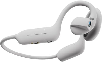 Toheitian Auriculares Inalámbricos con Cámara, Auriculares Traductores Inteligentes de IA, Auriculares Bluetooth Colgantes para Ciclismo Al Aire Libre, Blancos