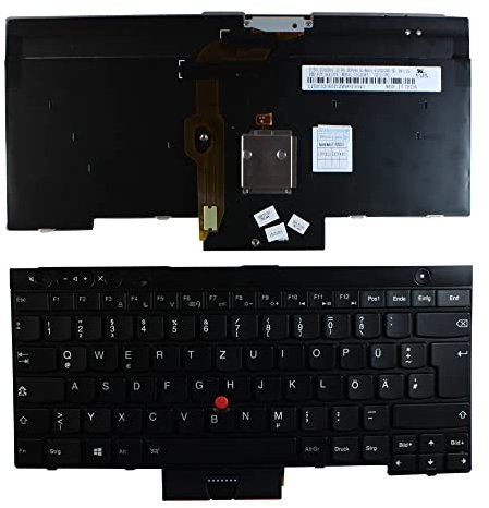 Keyboards4Laptops Alemán Retroiluminada Negro Windows 8 Teclado de Repuesto para Ordenador portátil Compatible con Lenovo Thinkpad X230