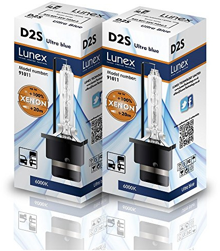 Lunex D2S Scheinwerfer Lampe Xenon Ersatz Glühbirne, 6000 K, Set