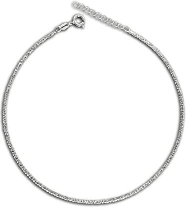 Designer Inspirations Boutique 11 Inch Large Length Twisted Magic Diamond Cut Twister Rope Chain Sterling Silver Anklet/Ankle Bracelet/Ankle Chain - Adjustable 10 +1 Inch Extender / 24 to 28 cm