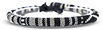 Made by Nami Surfer Fußband Damen & Herren - Boho Ethno Hippie Fußkettchen - Handmade Strand Festival Accessoires - 100% Wasserfest & Verstellbar - 100% Ökologische Baumwolle Rund (Schwarz)