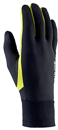 VIKING Multifunktions-Handschuhe für Damen und Herren – Langlaufhandschuhe, Radfahren, Wandern, Eislaufen, Runaway – Größe 64, Schwarz/Neongrün, Größe 7