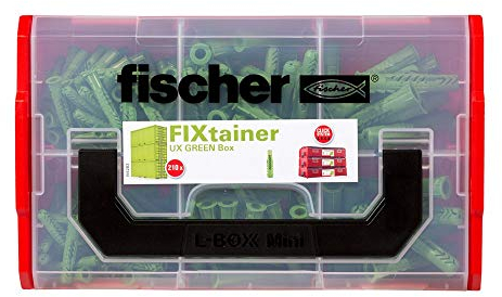 Fischer 534094 Fixtainer - Die UX GREEN Box, Dübelset, 210 Teile