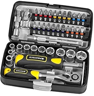 Proteco-Werkzeug® Profi Ratschenkasten Bitsatz Bitset Bitsortiment Steckschlüsselsatz CrV