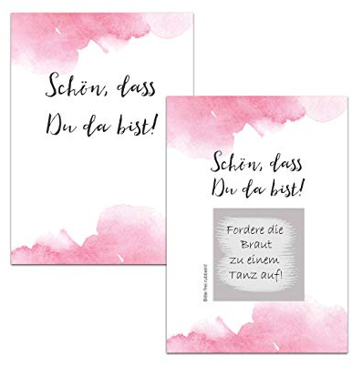 50 Rubbelkarten Aquarell, Hochzeit Spiel, Gastgeschenk Hochzeit…