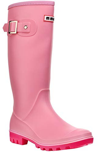 wealsex Bottes de Pluie Classique Femme Caoutchouc Jardin Botte Neige Imperméable (Rose,38)