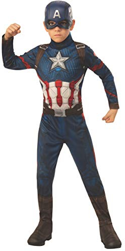 Rubies Official Marvel Avengers Endgame Captain America Classic Childs Costume, Kids Superhero Fancy Dress Halloween, Size 6-8