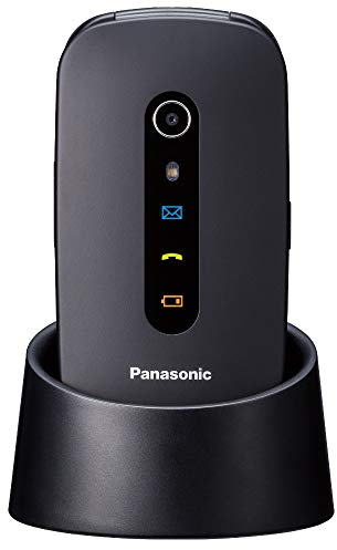 Panasonic KX-TU466 Cellulare Facilitato, Ampio Display a Colori, Tasti Grandi, Funzione GPS, Chiamate Prioritarie in Vivavoce, Bluetooth e Fotocamera, Compatibile con Apparecchi Acustici, Nero