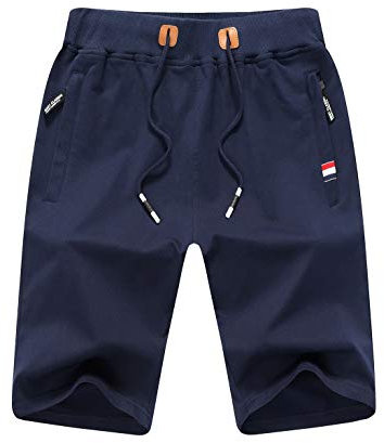 Tansozer Kurze Hose Herren Shorts Sommer Jogginghose Kurz Baumwolle Gym Sweat Shorts Herren Sport (Blau,S)