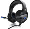 CSL - Gaming Headset für PC PS4 PS5 - USB Komfort Kopfhörer - Kabelfernbedienung Mikrofon - LED Beleuchtung - Professional - Stoffummantelte Kabel - Musik Gaming VoIP Internet