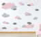 timalo® 35 Stück Wandtattoo Kinderzimmer XL Große Wolken Himmel Pastell Wandsticker – Aufkleber Wolkenset | 73091-SET1-35 | altrosa hellgrau grau