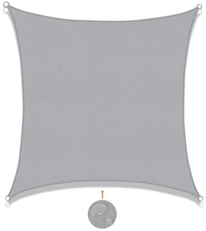 SUNNY GUARD Sonnensegel Wasserdicht 3x3m Rechteckig Sonnenschutz Wetterschutz Segel Baldachin UV Schutz für Balkon Terrasse Garten, Hellgrau