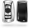 kwmobile Boitier Clef Voiture Compatible avec BMW (Keyless Go Uniquement) 3-Bouton - Coque en Silicone de Clef de Voiture - Étui de Protection Argent Haute Brillance